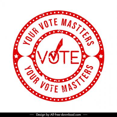 voted stamp template symmetric circle stars checked sign