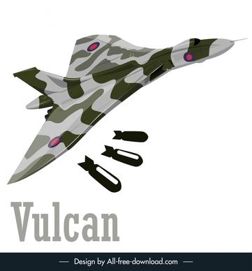 vulcan bomber jet icon modern dynamic 3d outline 