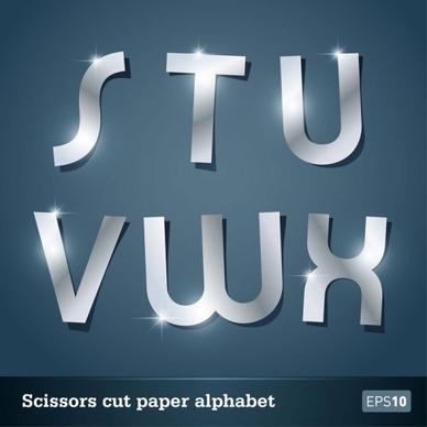 walk of papercut letters 05 vector