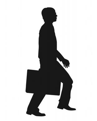 walking movement of businessman silhouette