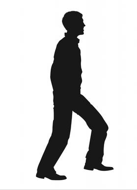 walking movement of man silhouette