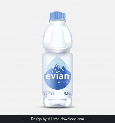 water bottle packaging template contrast mountain waterdrop