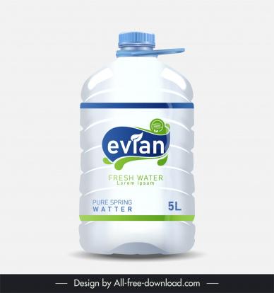 water bottle packaging template curve liquid decor