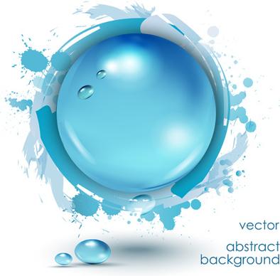 water drop with grunge background vector