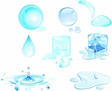 Water drops design elements