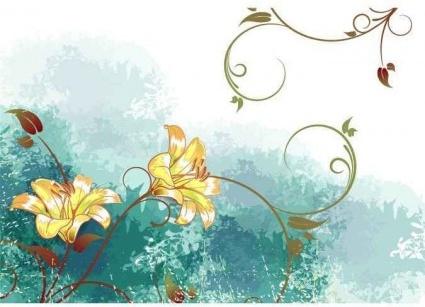watercolor flower background vector graphics