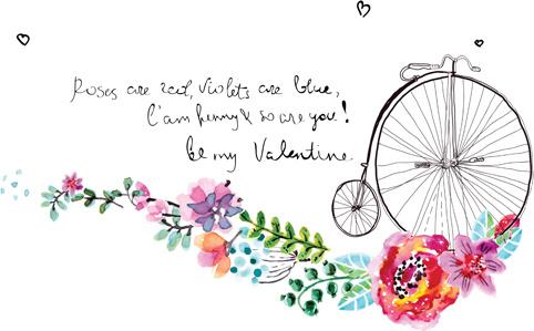 watercolor flower wedding invitation vector graphics