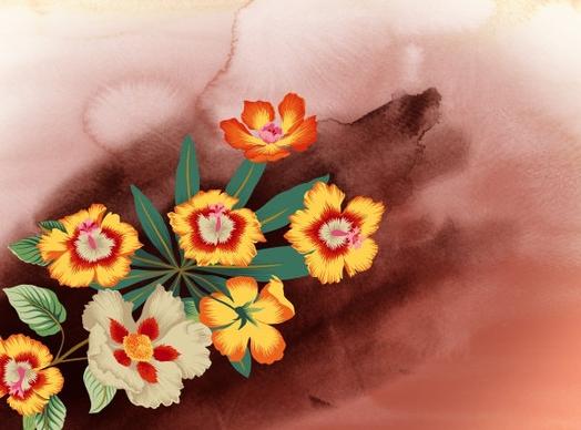 watercolor flowers series psd