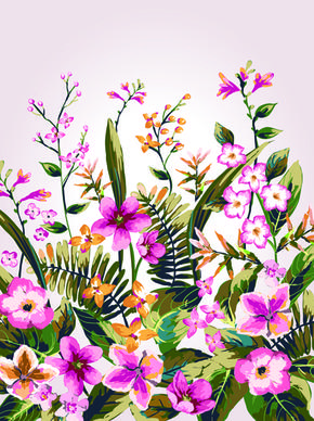 watercolor flowers vector