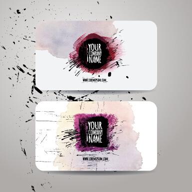watercolor grunge business cards vector