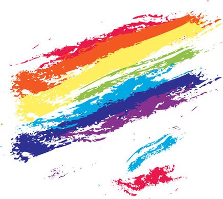 watercolor oil painting rainbow background vector