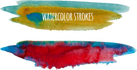 watercolor strokes vector brushes set