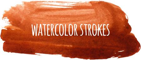watercolor strokes vector brushes set