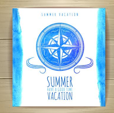 watercolor summer travel creative background