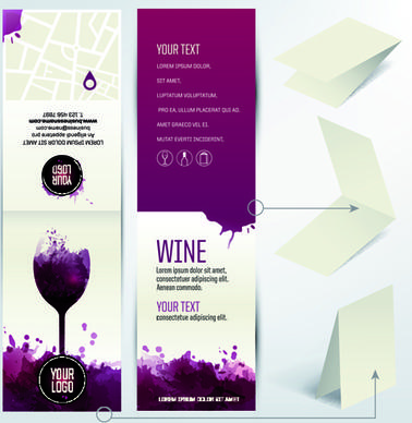watercolor wine menu design vector