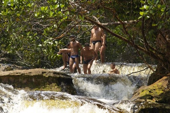 waterfall jungle brazil
