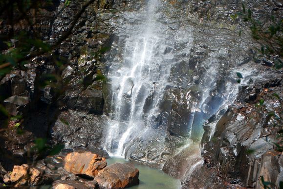 waterfall on rocks