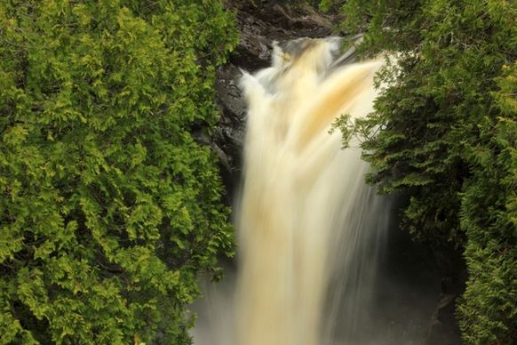 waterfall on the river at cascade river state park minnesota