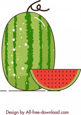 watermelon background colored flat slices decor retro design