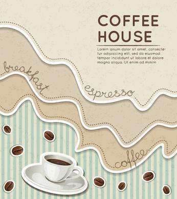 wave coffee house background vector