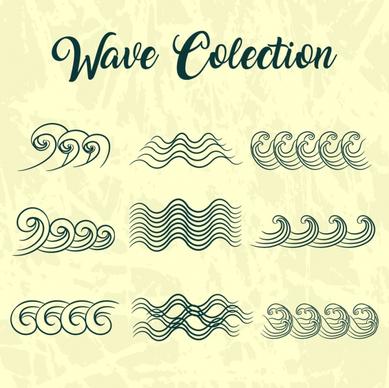 wave design elements curved lines isolation