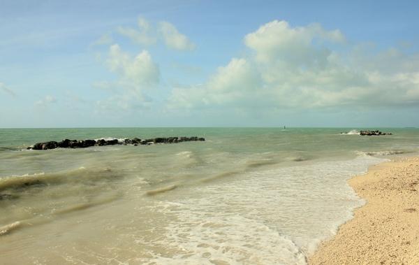 waves washing ashore at key west florida