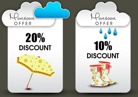 weather discount label creative design vector
