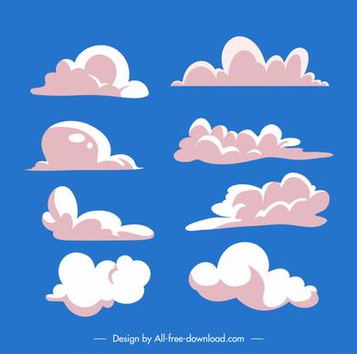 weather forecast elements clouds sketch classic flat