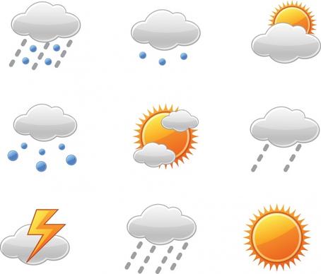 weather forecast design elements bright modern symbols sketch