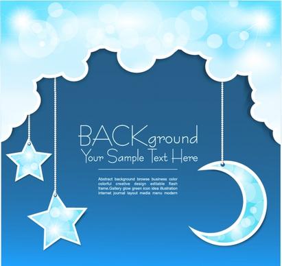 baby card background template papercut sky elements