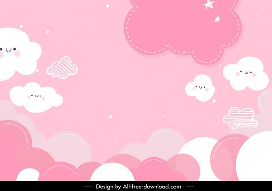 weather pattern cute pink stylized clouds