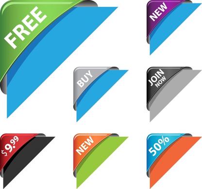 sales banner corner templates colorful modern 3d layers