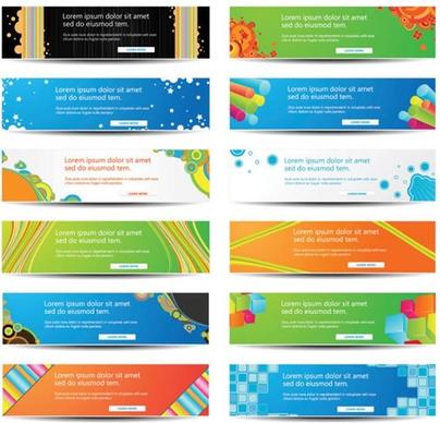 web banners templates colorful horizontal design