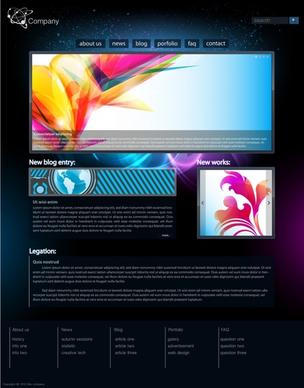 webpage template dark colorful modern abstract decor