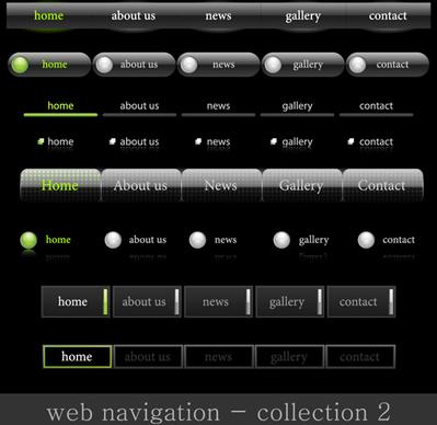 web elements of button and menu vector