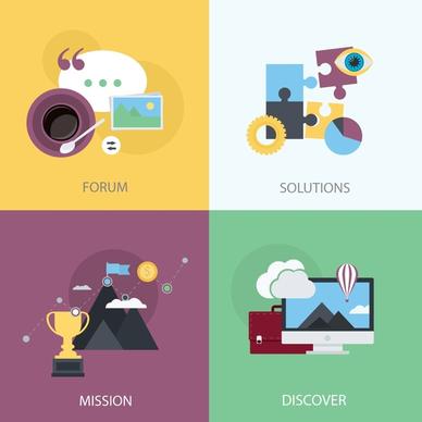 web icons isolated with various colored styles