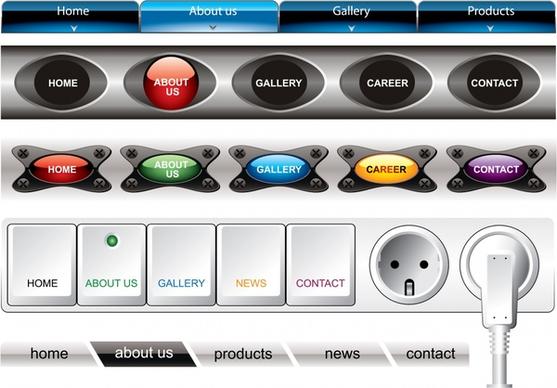 web navigation templates modern shaped buttons decor