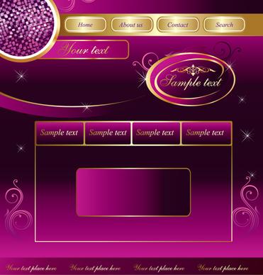 web sites design template and button vector graphic