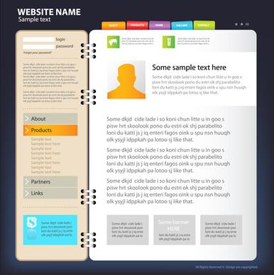 web sites design template and button vector graphic