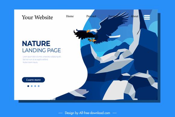 webpage template natural eagle rocky mountain sketch