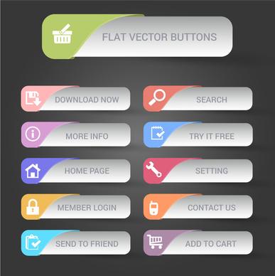 website design flat buttons sets