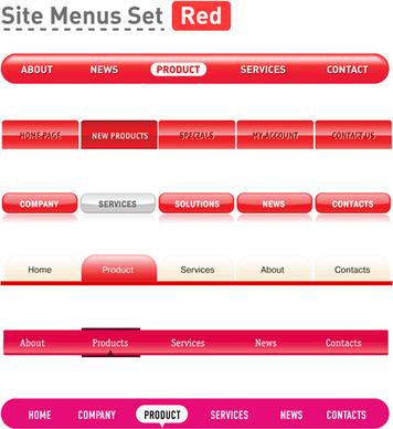 website menu red style vector