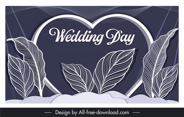 wedding backdrop template classic handdrawn leaves