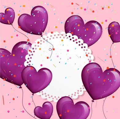 wedding background violet heart balloons decoration