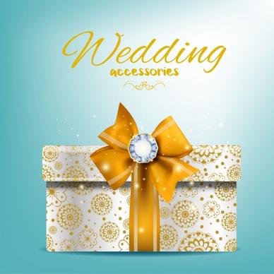wedding banner present box icon shiny bright design