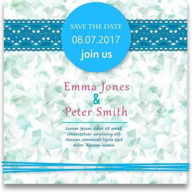 wedding card design with abstract blue background