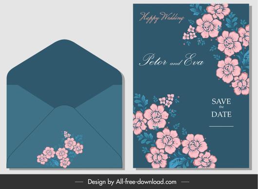 wedding card envelope template elegant beautiful botany decor