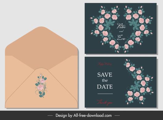 wedding card envelope template elegant flora decor