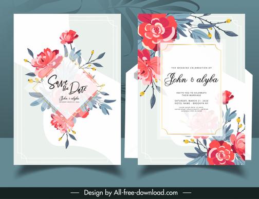 wedding card template elegant floral decor classic design