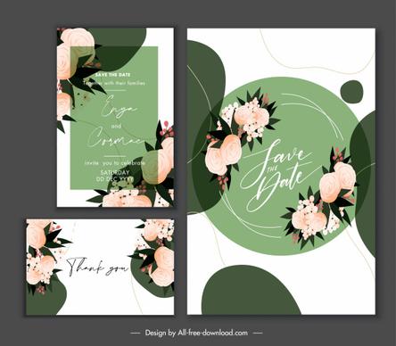 wedding card template elegant floral handdrawn decor